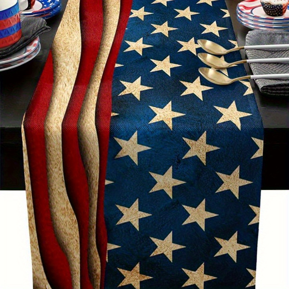 Home Decor Usa - USA Flag Table Runner Compatible for