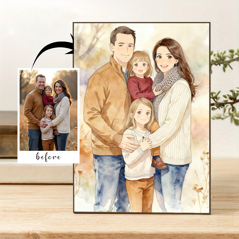 Watercolor Poster Print - Personalized customization watercolor painting style canvas