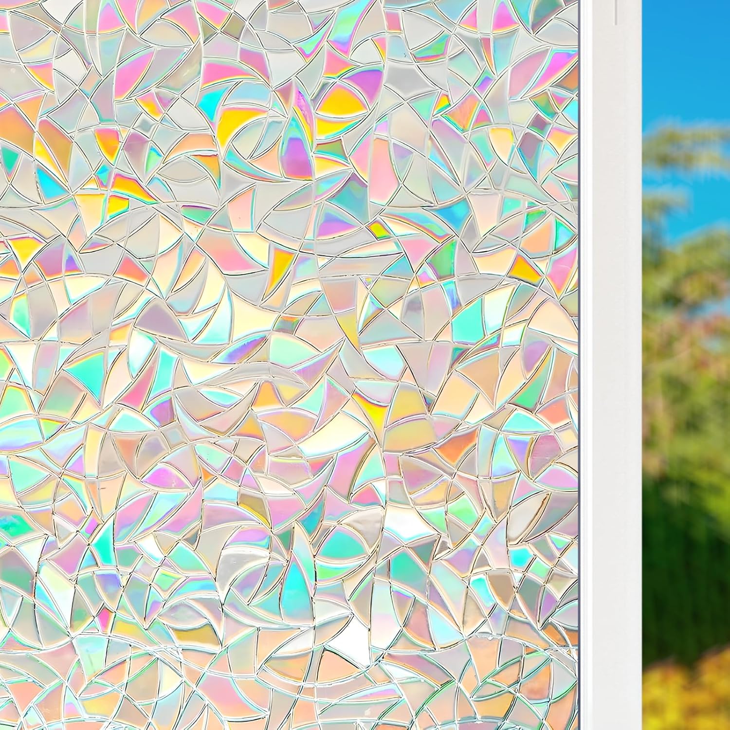 Home Decor Free Images - Rainbow Window Privacy Film Non-Adhesive Static