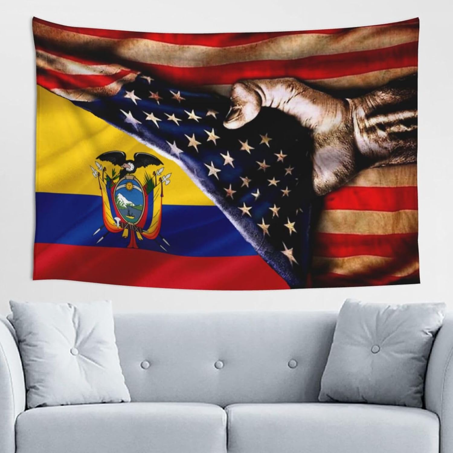 Home Decor Usa - Colombian and American Flag Tapestry Wall
