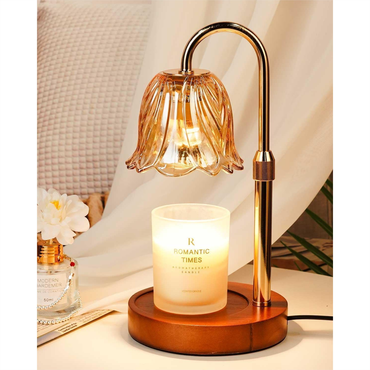Home Decor Free Images - Candle Warmer Lamp Gold With Timer