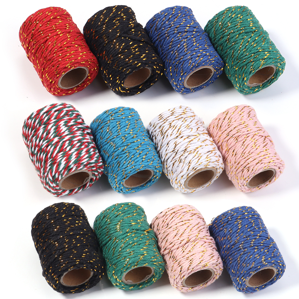 Home Decor Happy - 20M/Roll Cotton Cord Baker Twine Colorful