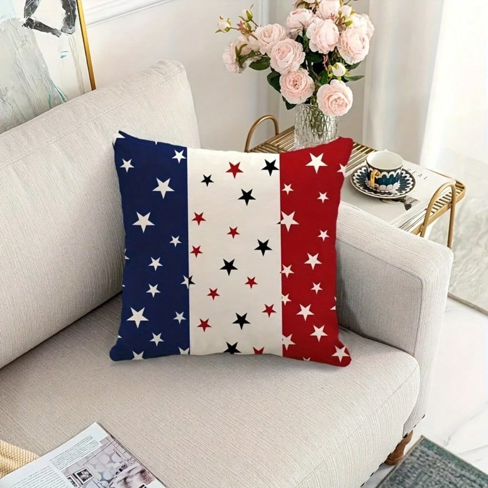 Home Decor Usa - American Flag Pillowcase, Red White Blue