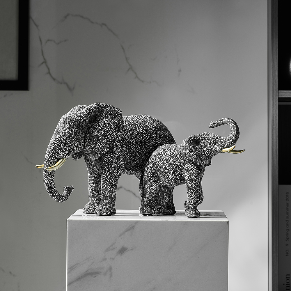 Abstract Sculpture Resin - Elephant Statue European Style Creative Balck