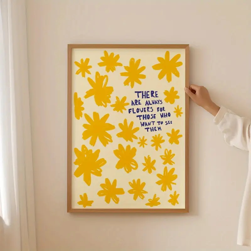 Home Decor Yellow - Bohemian Yellow Floral Canvas Wall Art