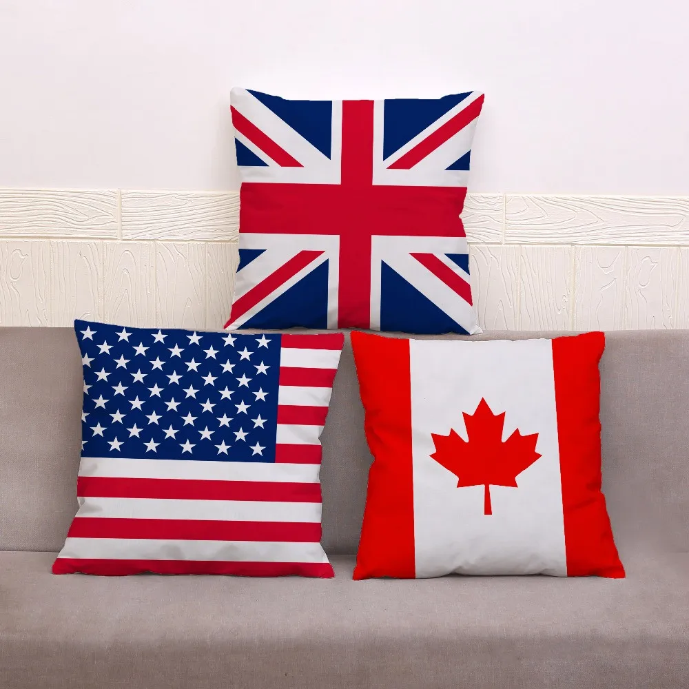 Home Decor Usa - USA United Kingdom Flag Print Cushion