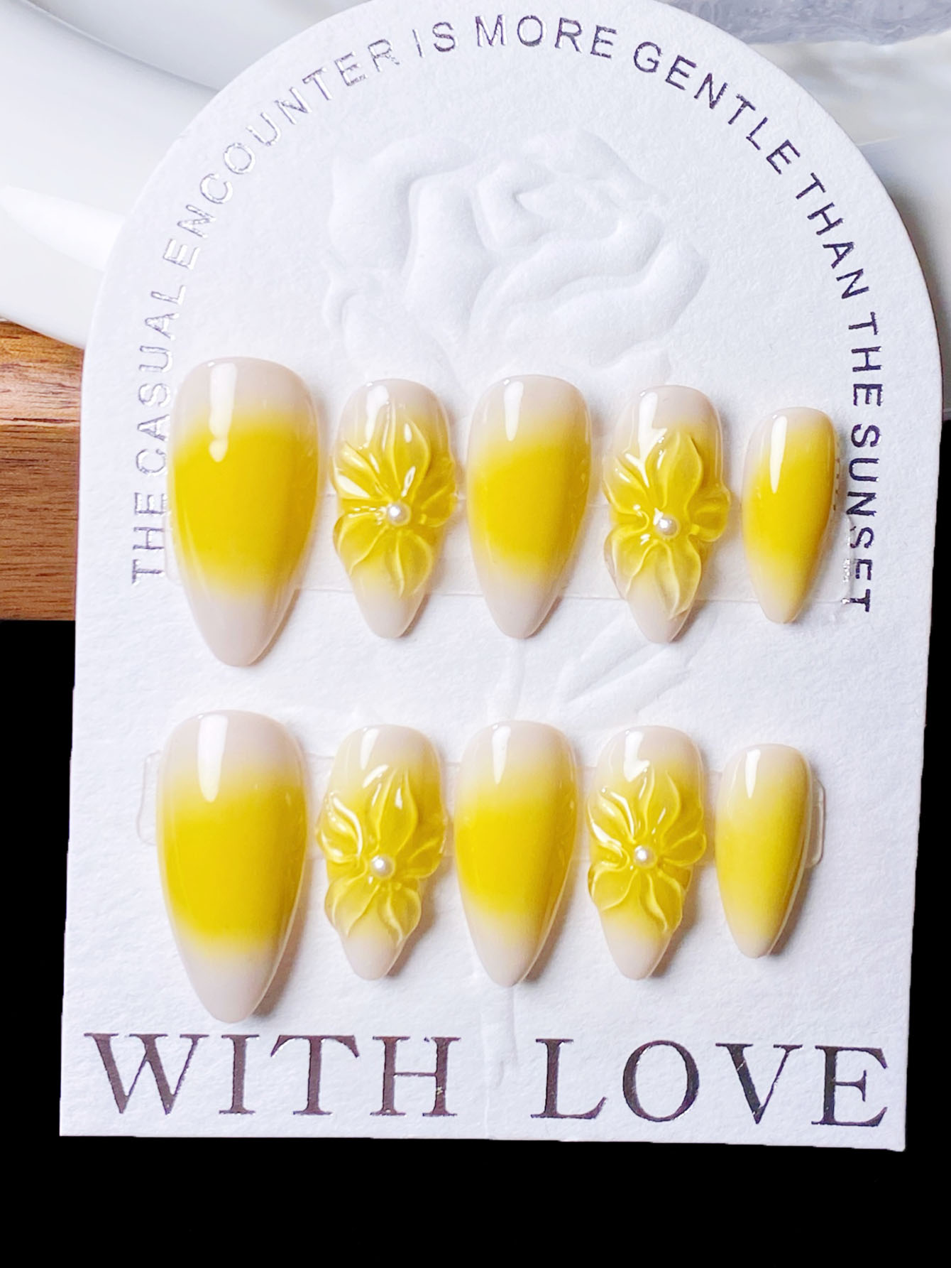 Home Decor Yellow - 10 pieces of pure handmade almond-shaped