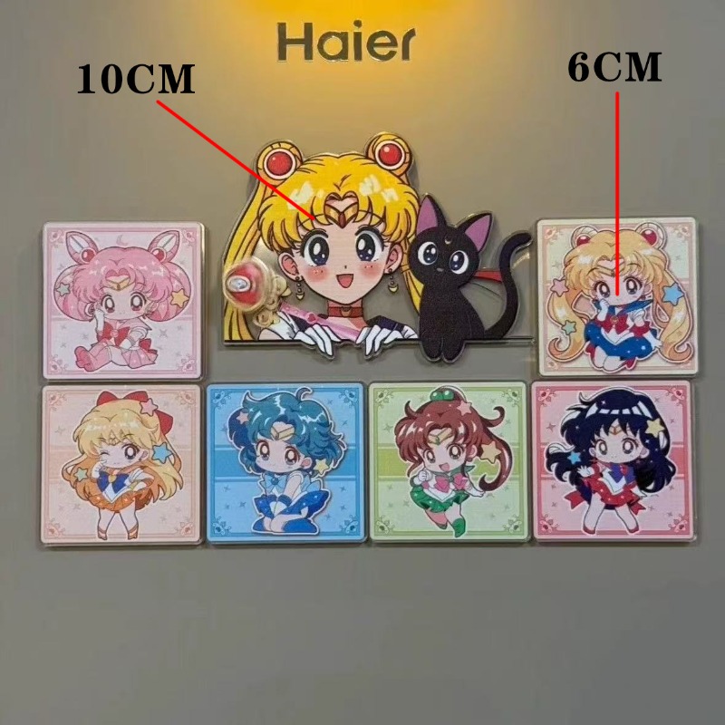 Home Decor Happy - 7Pcs/set Sailor Moon Anime Cartoon Heart