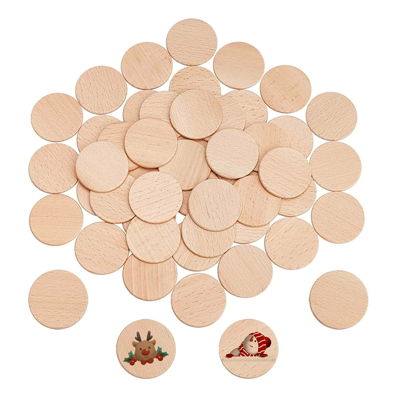 Wooden Letter Sign - 25-70mm Natural Beech Wood Round Coins,