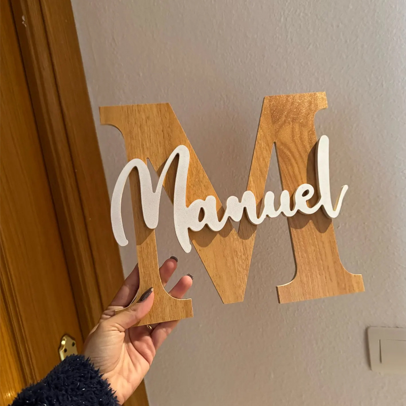 Wooden Letter Sign - Custom Initials Sign Wooden Wall Name