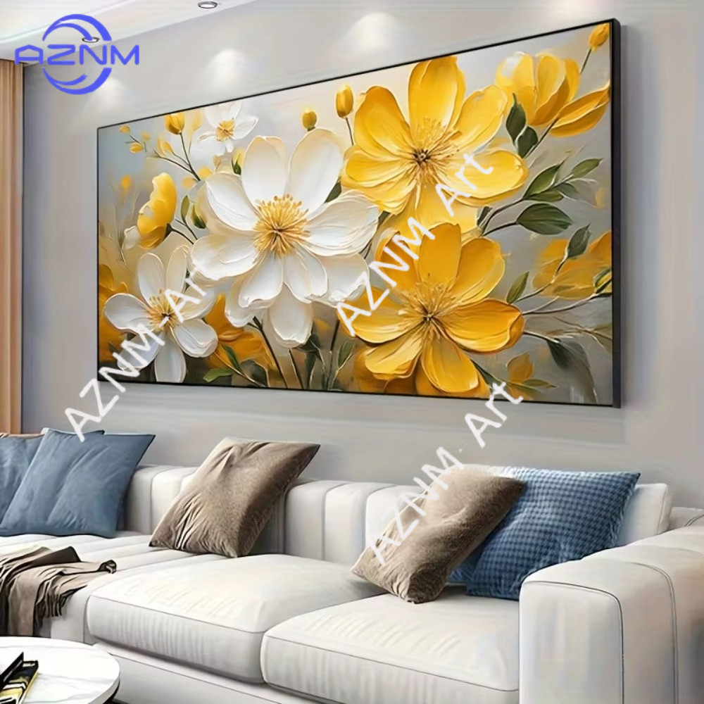 Home Decor Yellow - 1PC ，Flat White and Yellow Flower