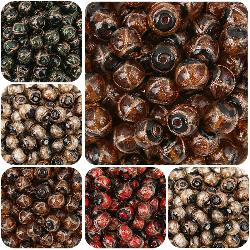 Home Decor Glass - 1Pcs 10mm New Gold Powder Lampwork