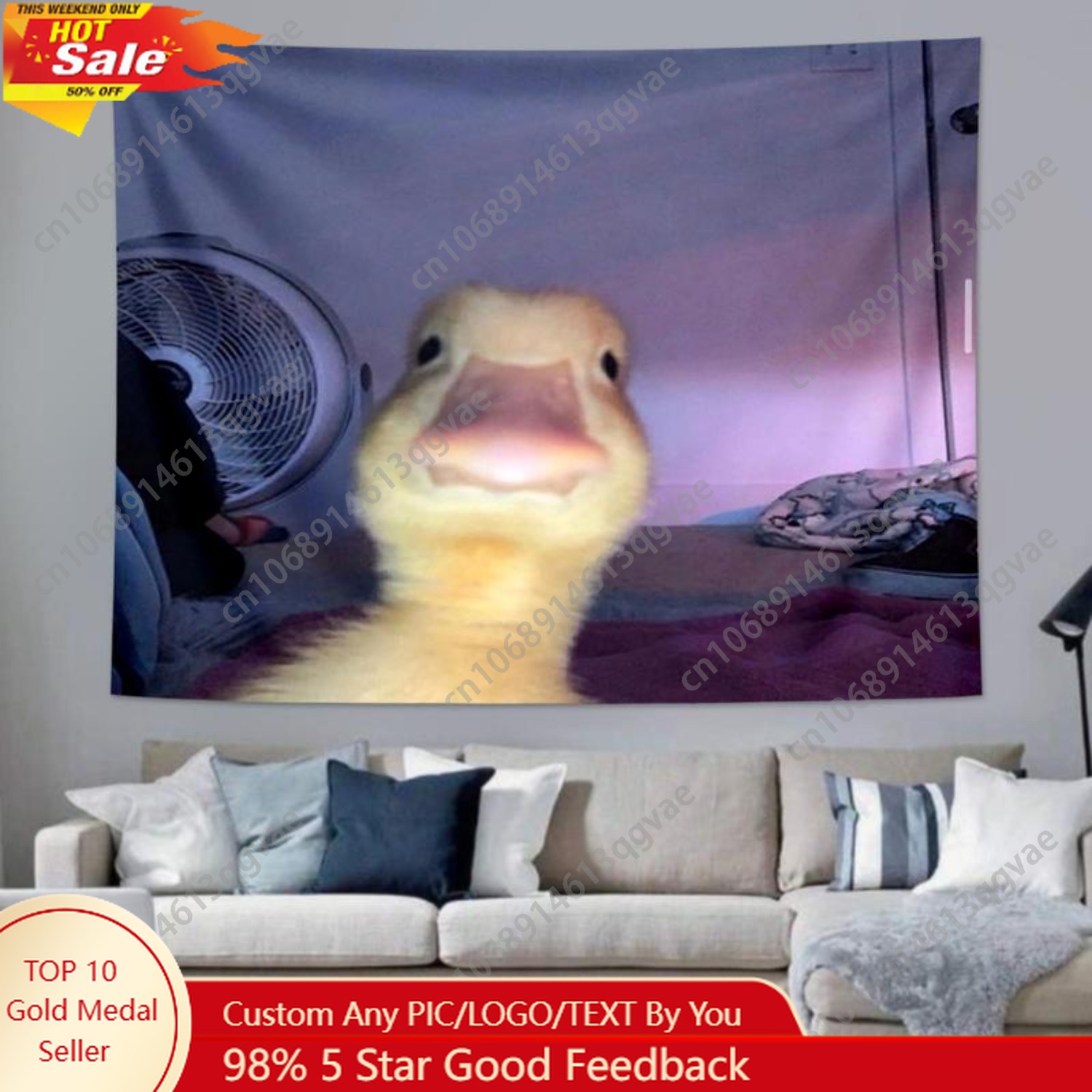 Home Decor Lovely Home - Cute Duck Pattern Tapestry Multi-size Lovely