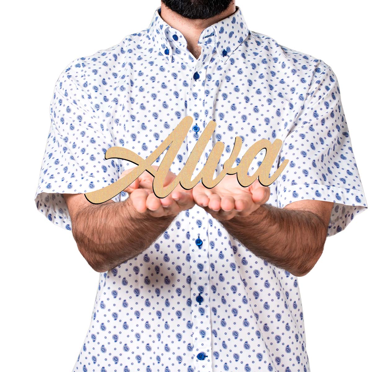 1pc Cartoon Alva example Custo - Wooden Letter Sign review and price