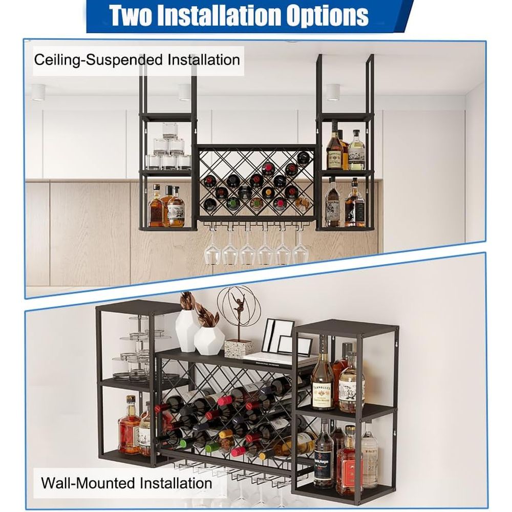 Wine Rack Wall Mounted, Dual I - Floating Shelves review and price