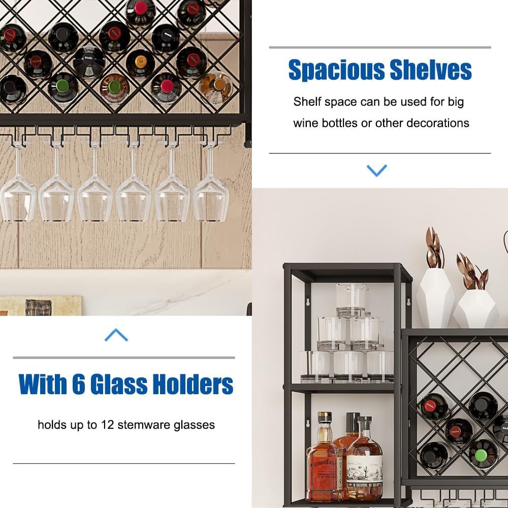 Wine Rack Wall Mounted, Dual I - Floating Shelves review and price