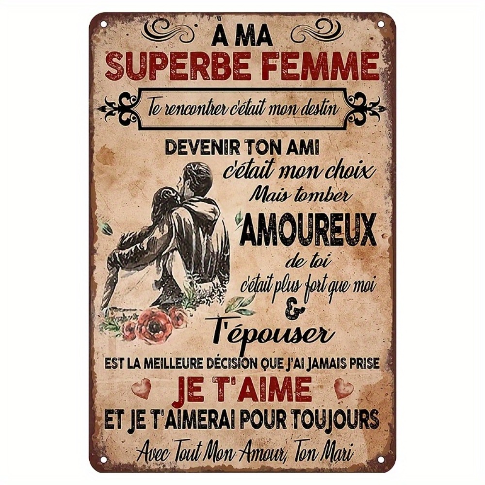 Retro French Love Letter Metal - Home Decor Lovely Home review and price