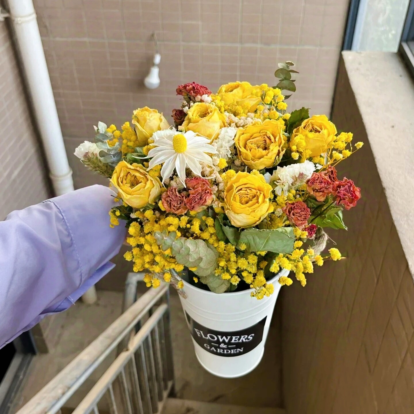 Natural Dried Yellow Rose & Ba - Home Decor Yellow review and price