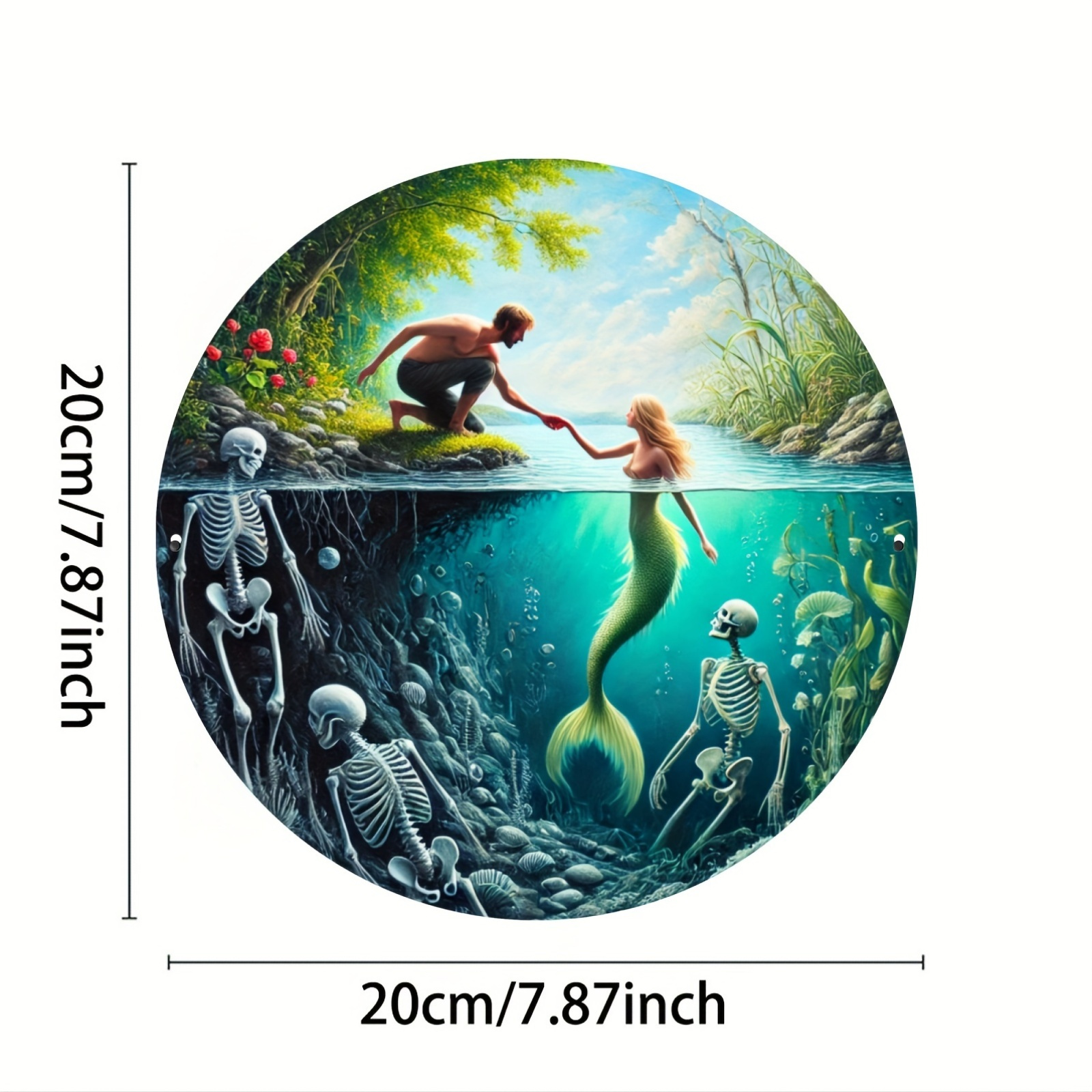 1pc Mermaid Metal Round Alumin - Home Decor Garden Ideas review and price