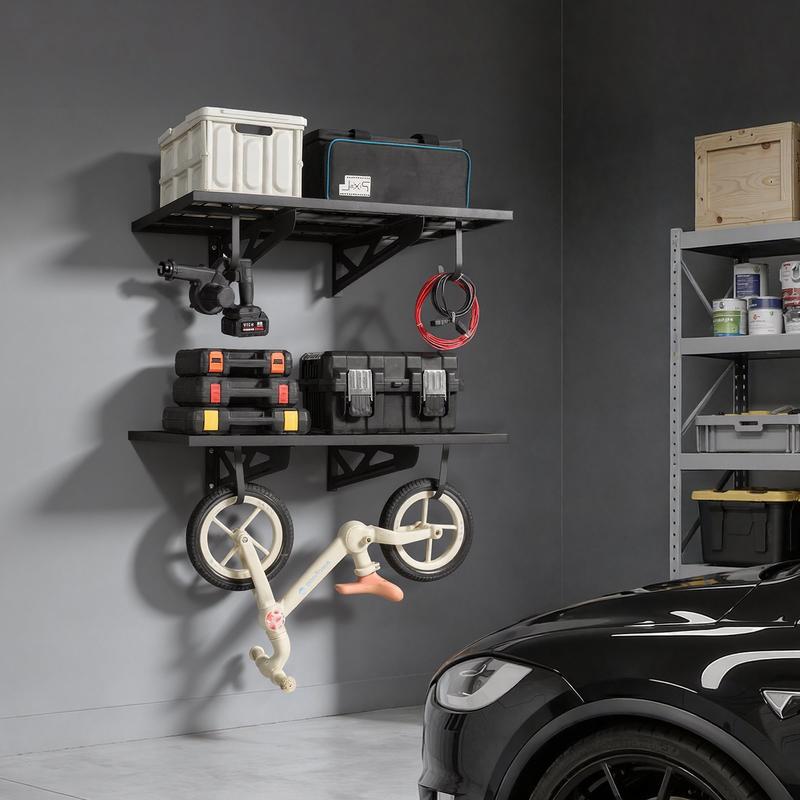 2-Tier Heavy Duty Wall Garage  - Floating Shelves review and price