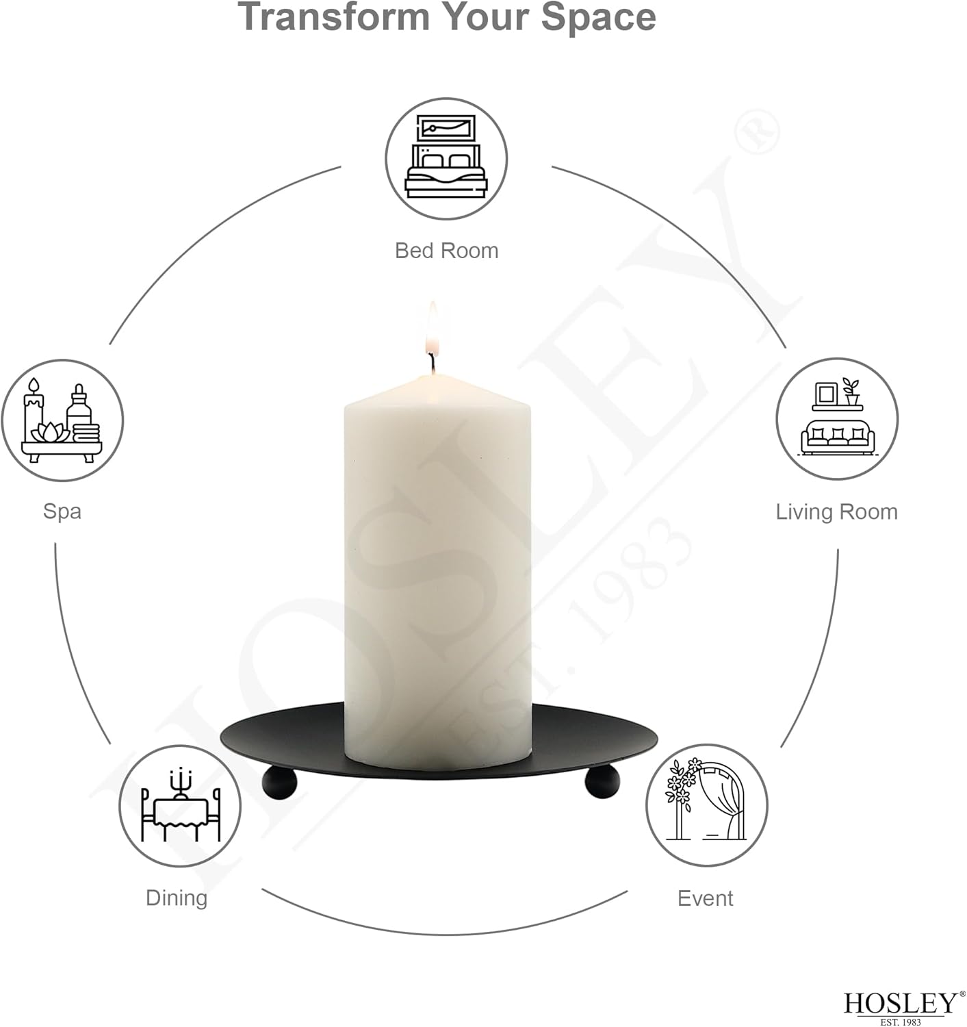 7-Inch Black Iron Pillar Candl - Home Decor Free Images review and price