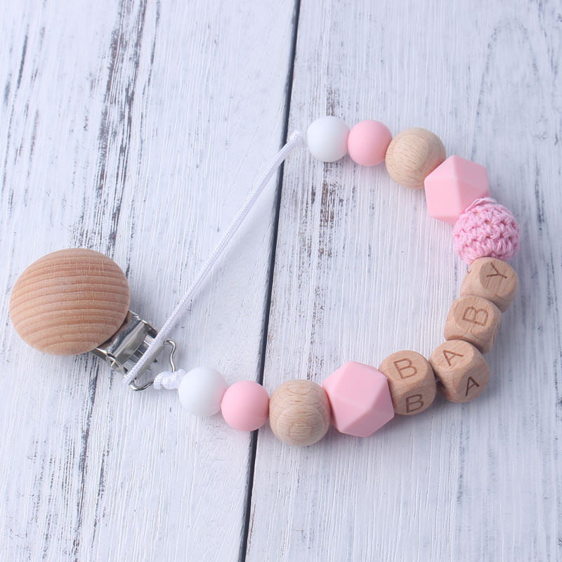 Baby Pacifier Clip with Wooden - Wooden Letter Sign review and price