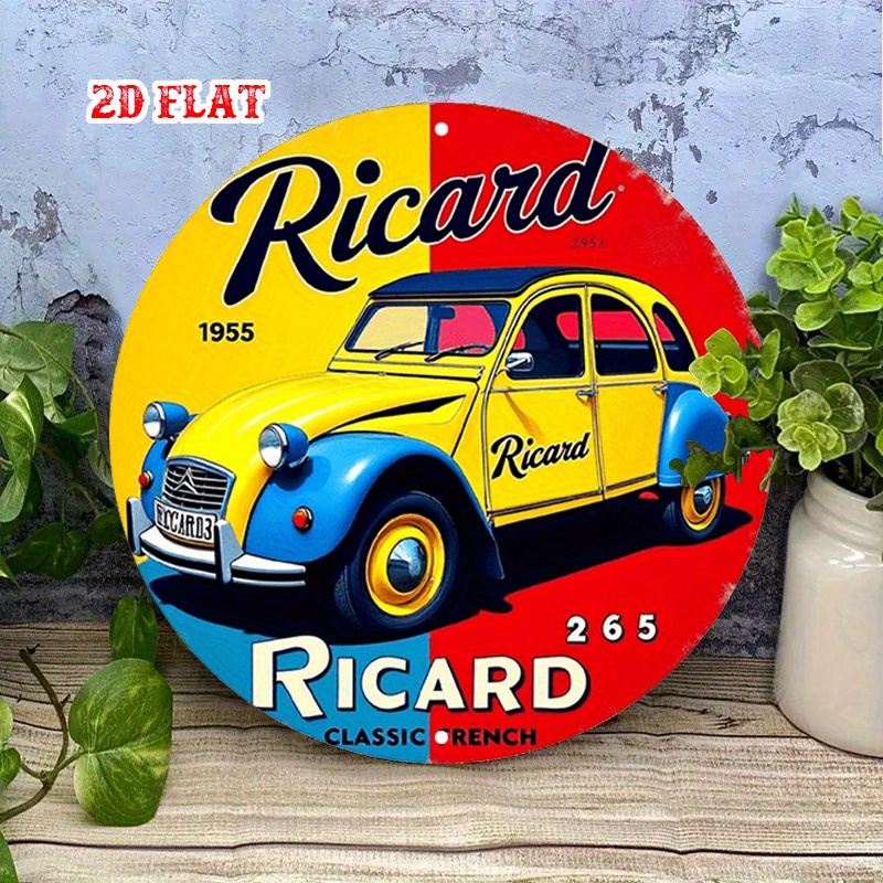 2D Flat,Ricard Vintage Car Met - Home Decor Yellow review and price