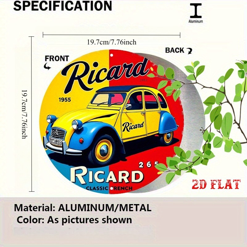 2D Flat,Ricard Vintage Car Met - Home Decor Yellow review and price