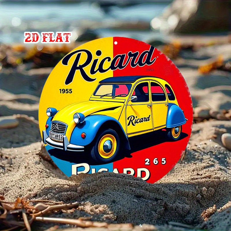 2D Flat,Ricard Vintage Car Met - Home Decor Yellow review and price
