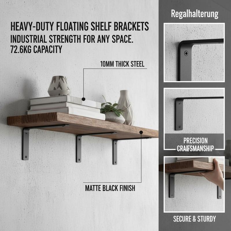 Shelf Bracket, 16 x 6 in 4 Pcs - Floating Shelves review and price