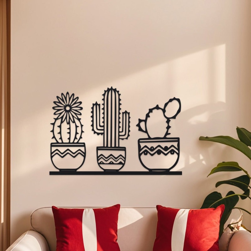 Rustic Cactus Metal Wall Decor - Home Decor Garden Ideas review and price