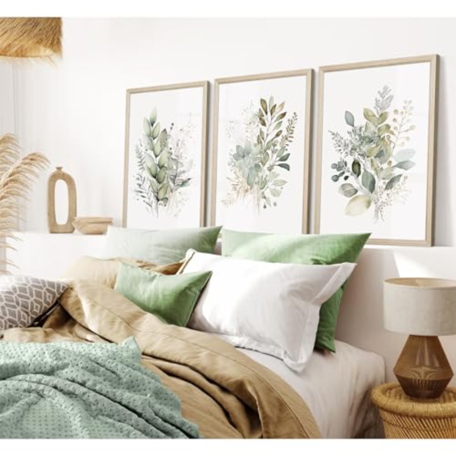 Boho floral wall art set of 3  - Watercolor Poster Print review and price
