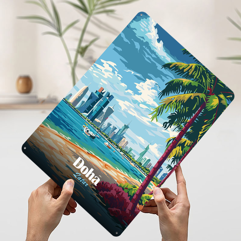Doha Qatar: Beach and Skyline  - Home Decor Qatar review and price