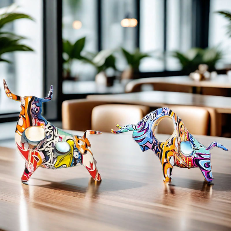 Resin Gold Bull Statue Graffit - Abstract Sculpture Resin review and price
