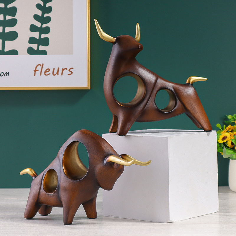 Resin Gold Bull Statue Graffit - Abstract Sculpture Resin review and price