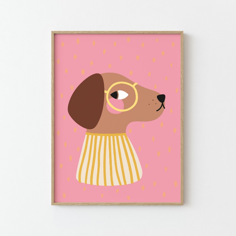 Cartoon Cute Animals Illustrat - Watercolor Poster Print review and price