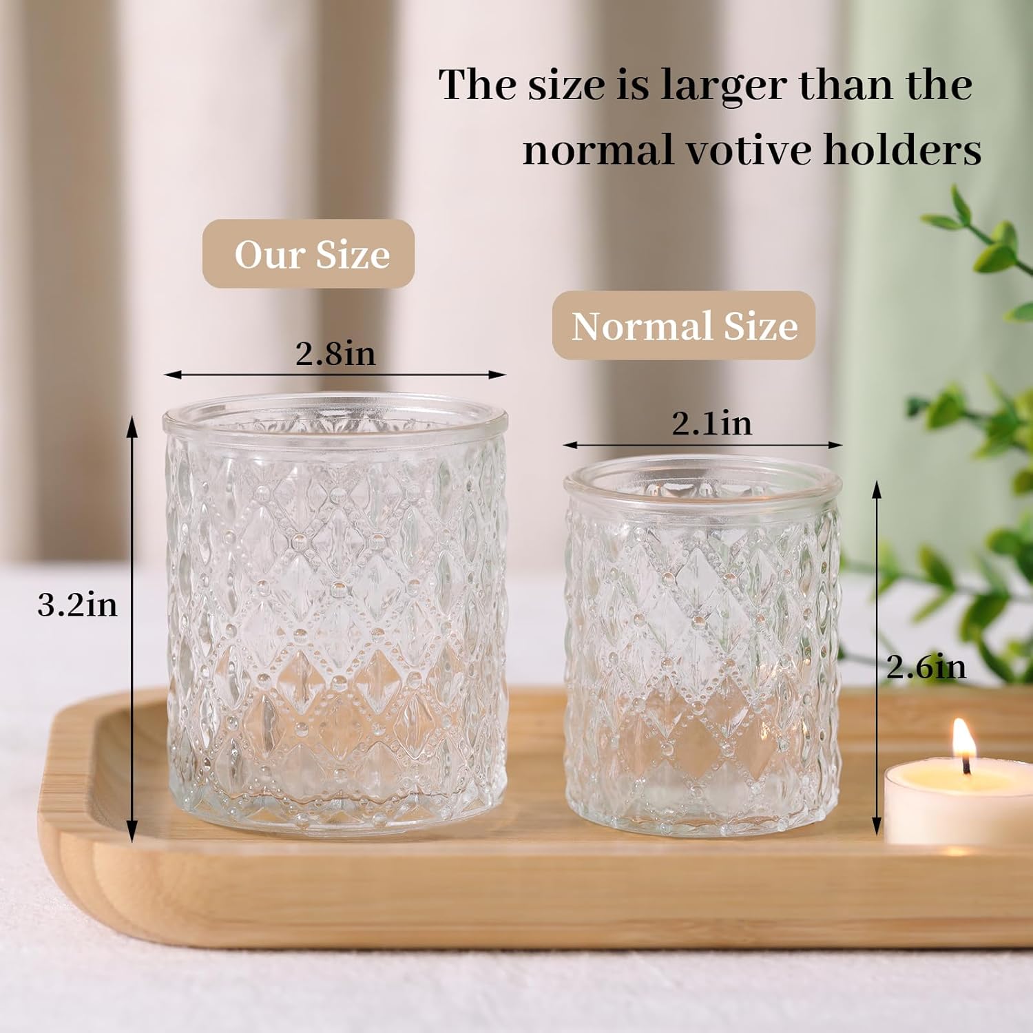 12 Pcs Large Votive Candle Hol - Home Decor Glass review and price