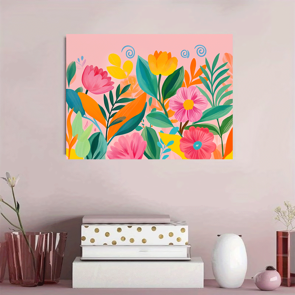 1PC-Canvas poster Unframed  Fl - Home Decor Yellow review and price