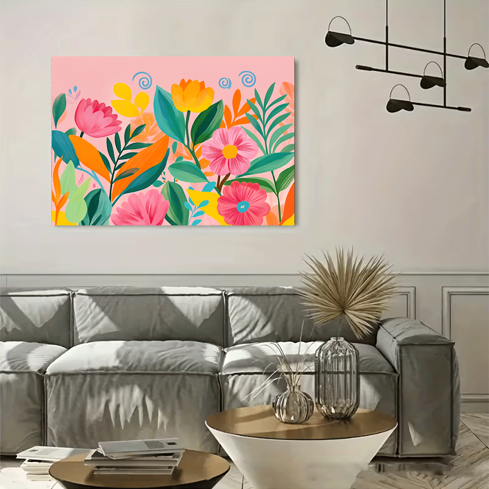 1PC-Canvas poster Unframed  Fl - Home Decor Yellow review and price