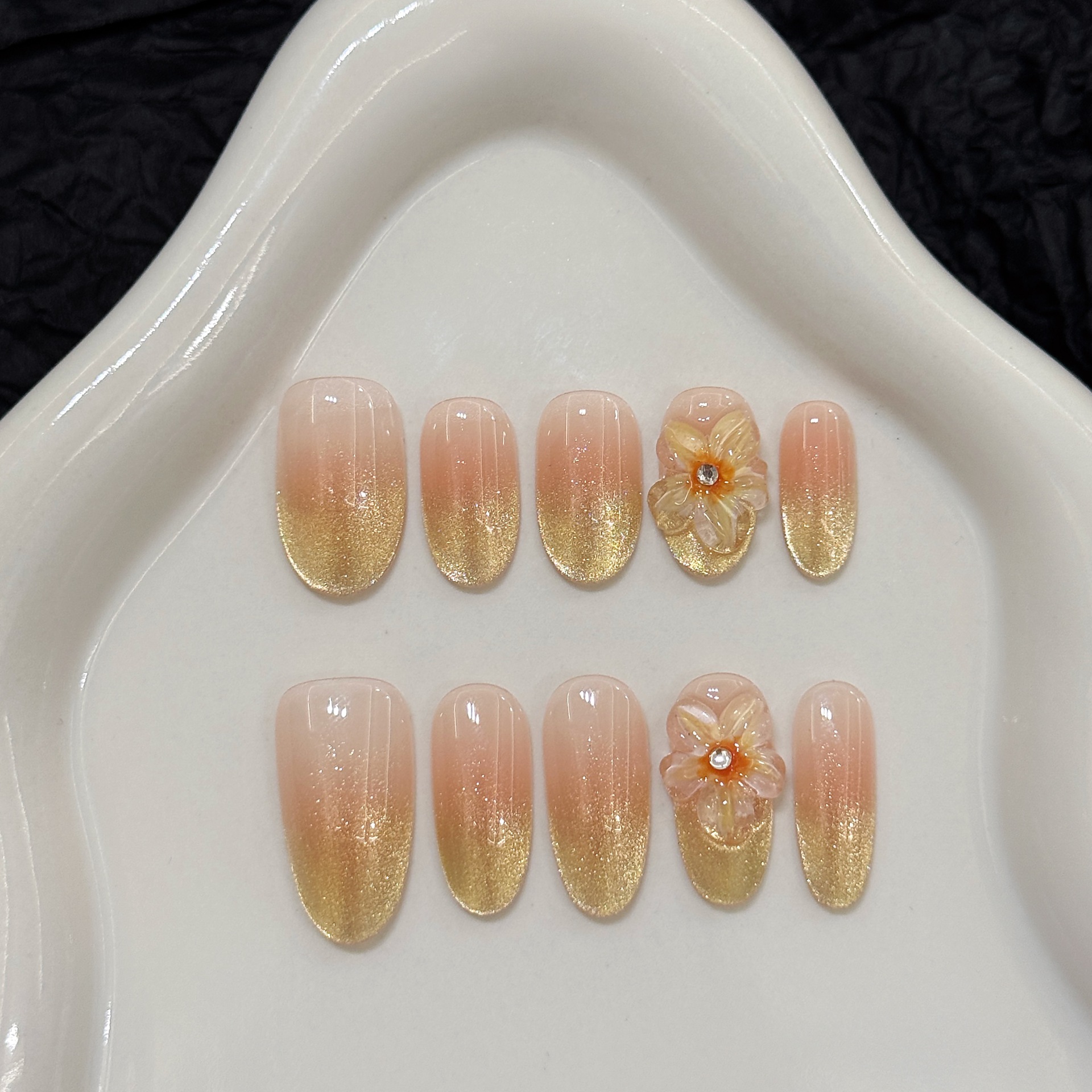 10pcs Handmade Press on Nails  - Home Decor Yellow review and price