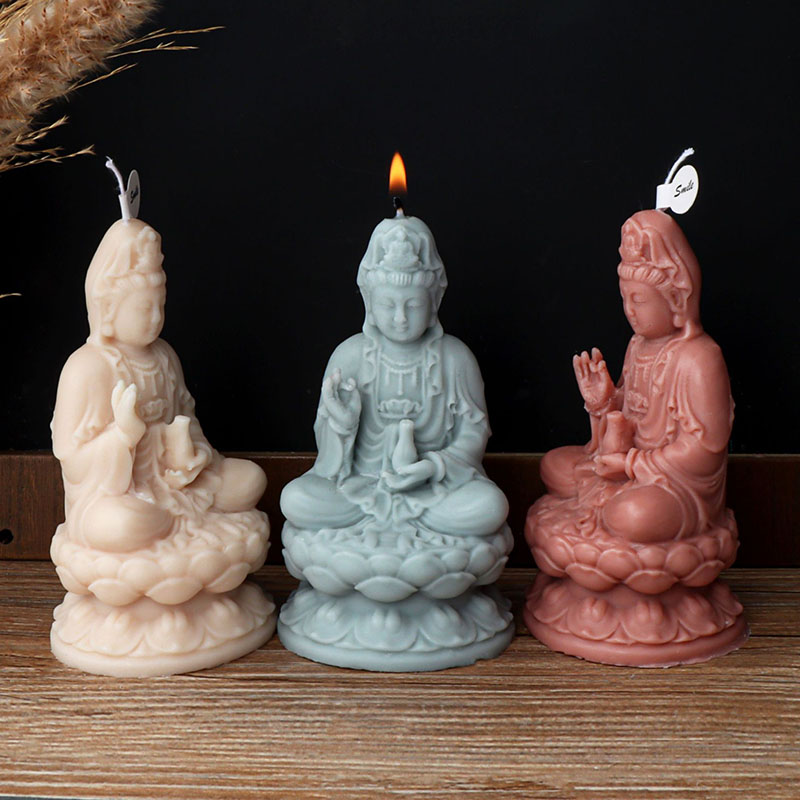 3D Buddha Guanyin Statue Candl - Abstract Sculpture Resin review and price