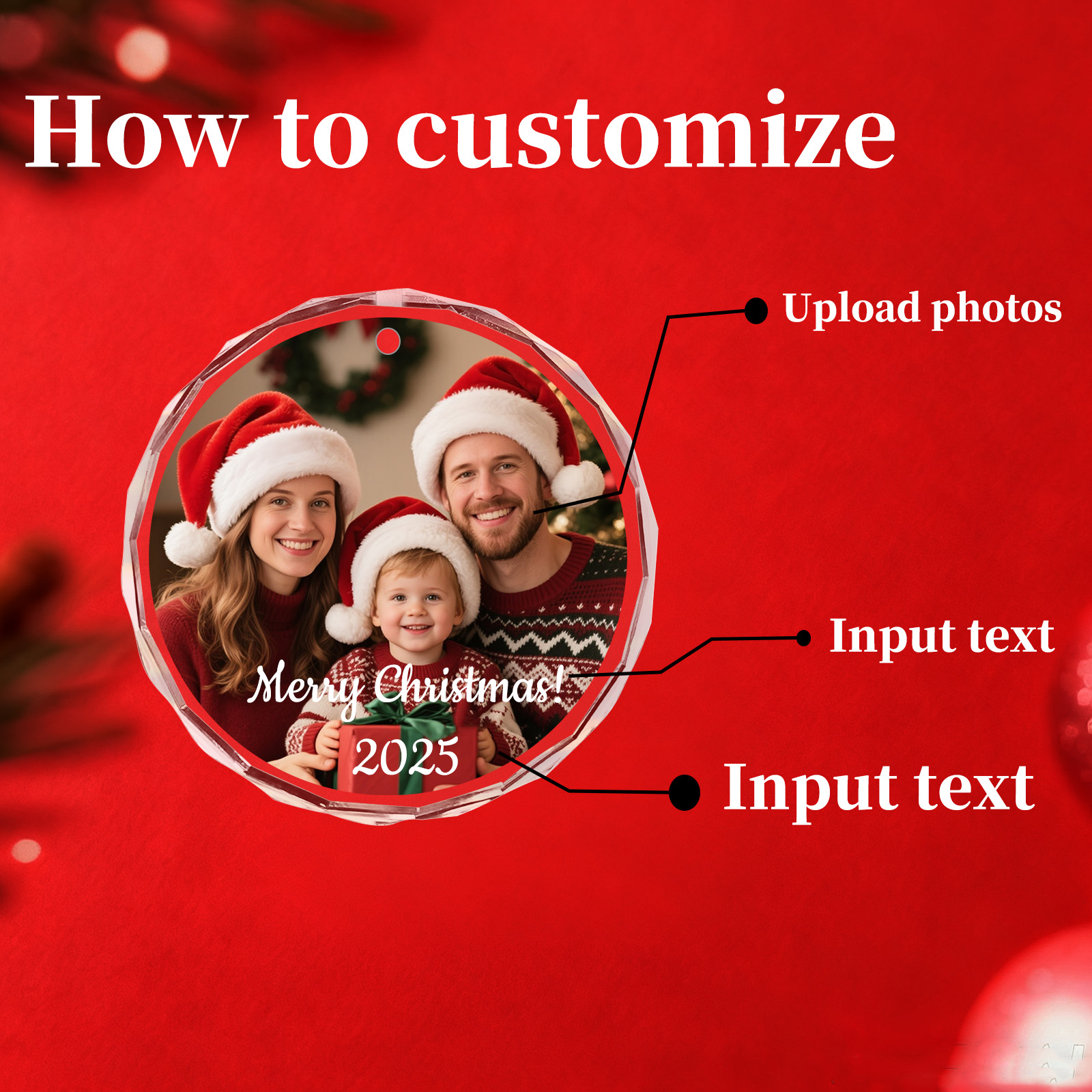 Custom Christmas Photo Ornamen - Home Decor Glass review and price