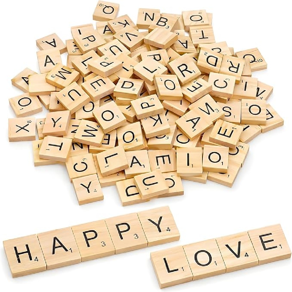100PCS Wood Letter Scrabble Ti - Wooden Letter Sign review and price
