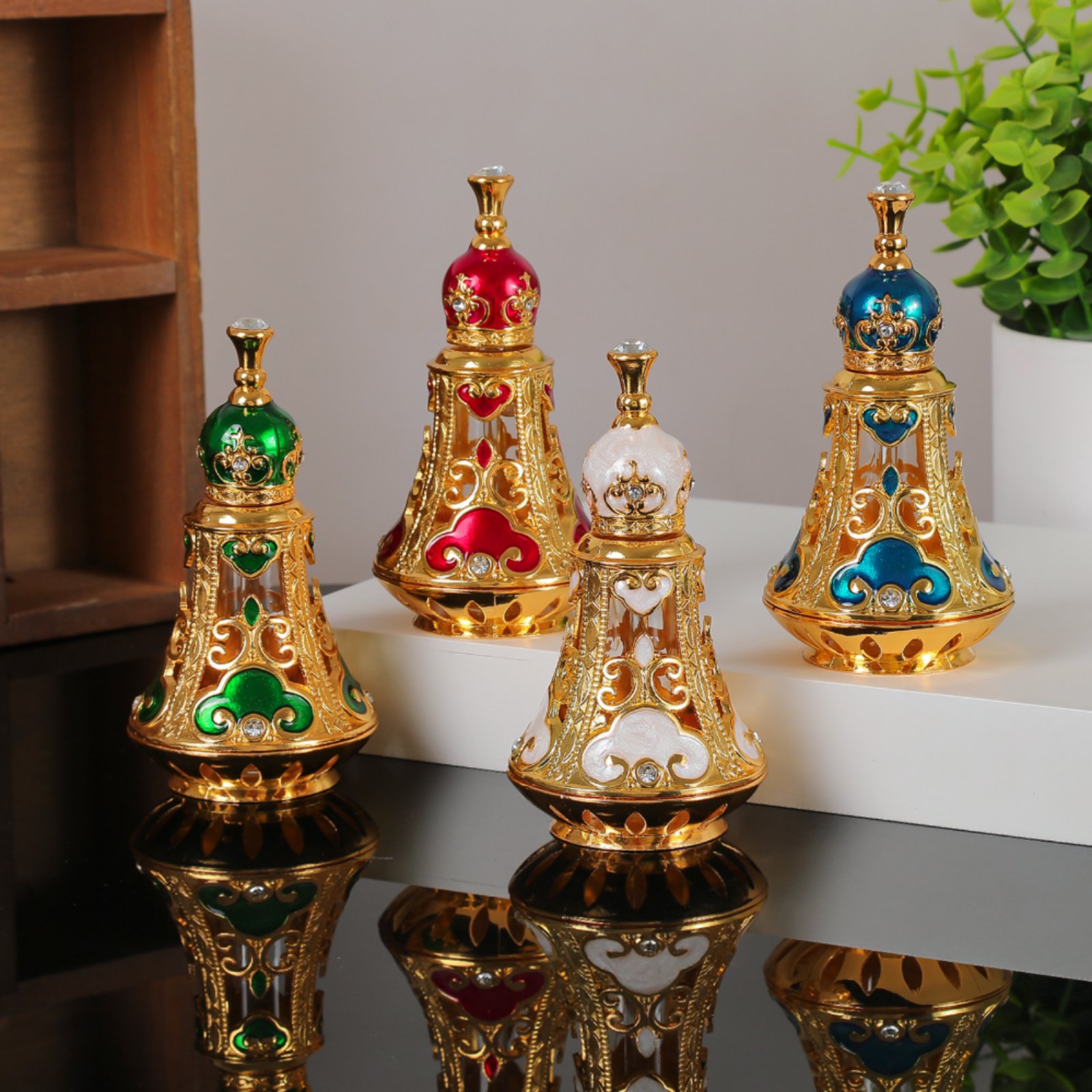 Ornate Perfume Bottle Faceted  - Home Decor Glass review and price