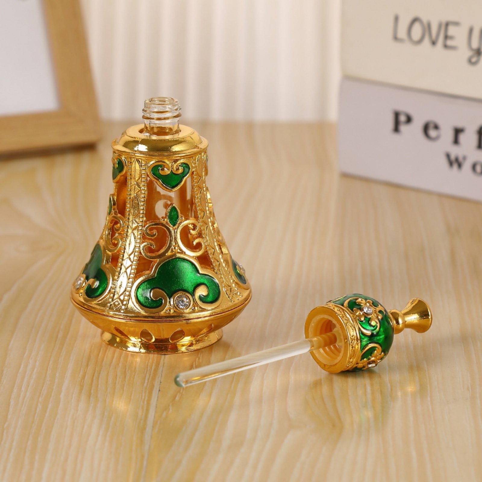 Ornate Perfume Bottle Faceted  - Home Decor Glass review and price