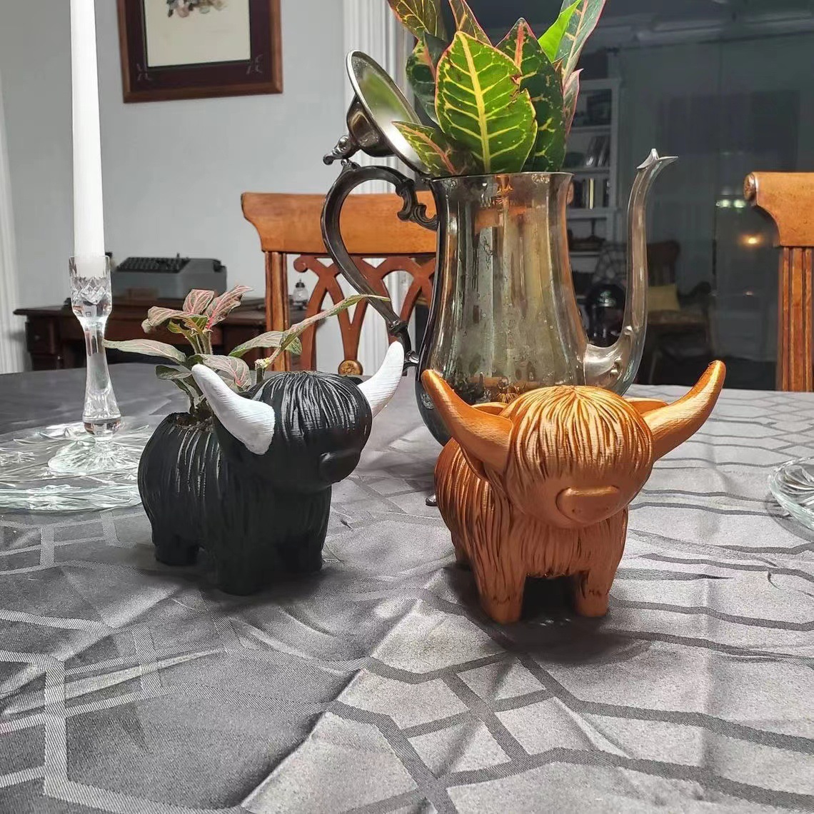 Highland Cow Resin Figurine -  - Home Decor Garden Ideas review and price