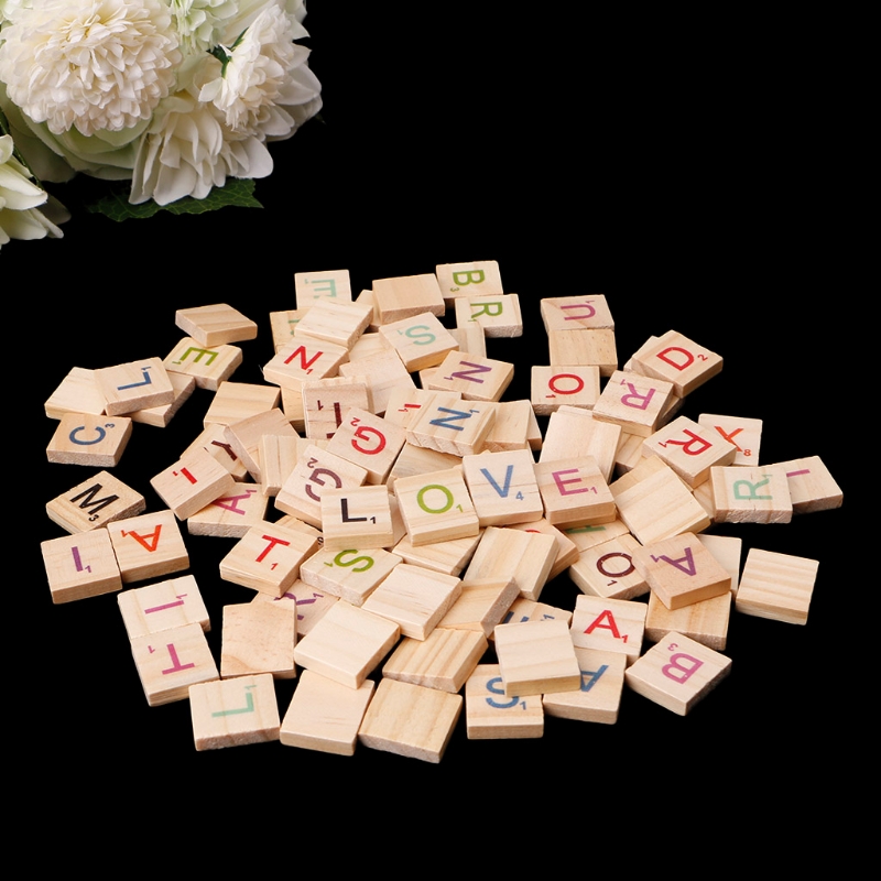 100PCS Wooden Tiles Colorful L - Wooden Letter Sign review and price