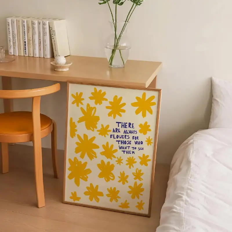 Bohemian Yellow Floral Canvas  - Home Decor Yellow review and price