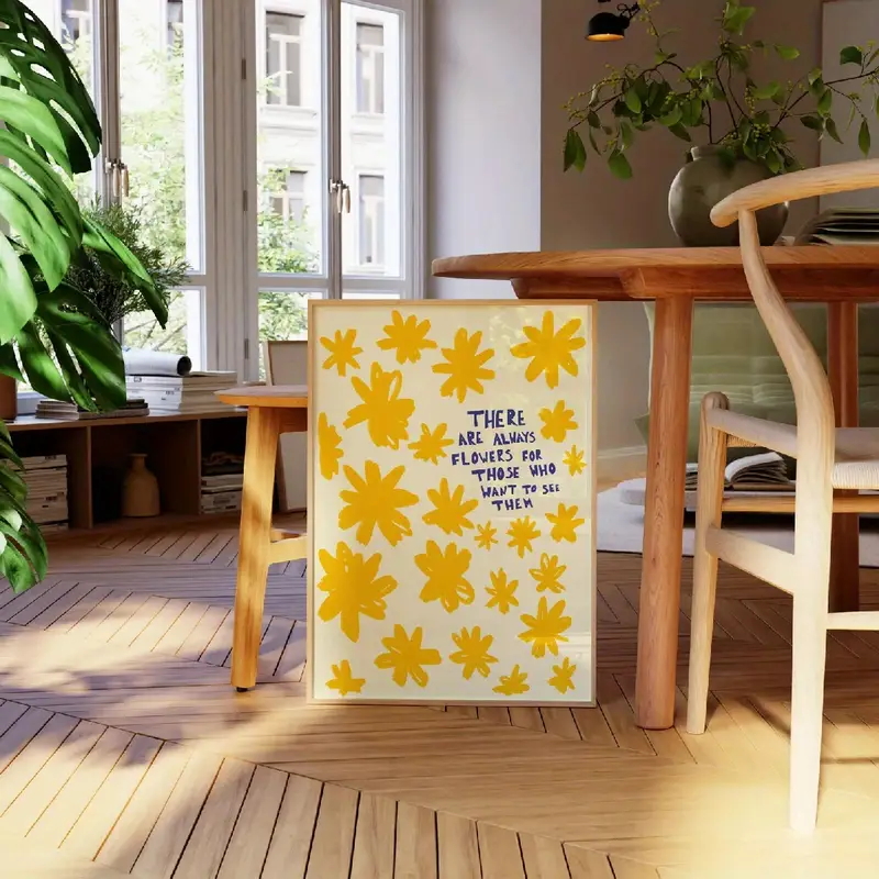 Bohemian Yellow Floral Canvas  - Home Decor Yellow review and price