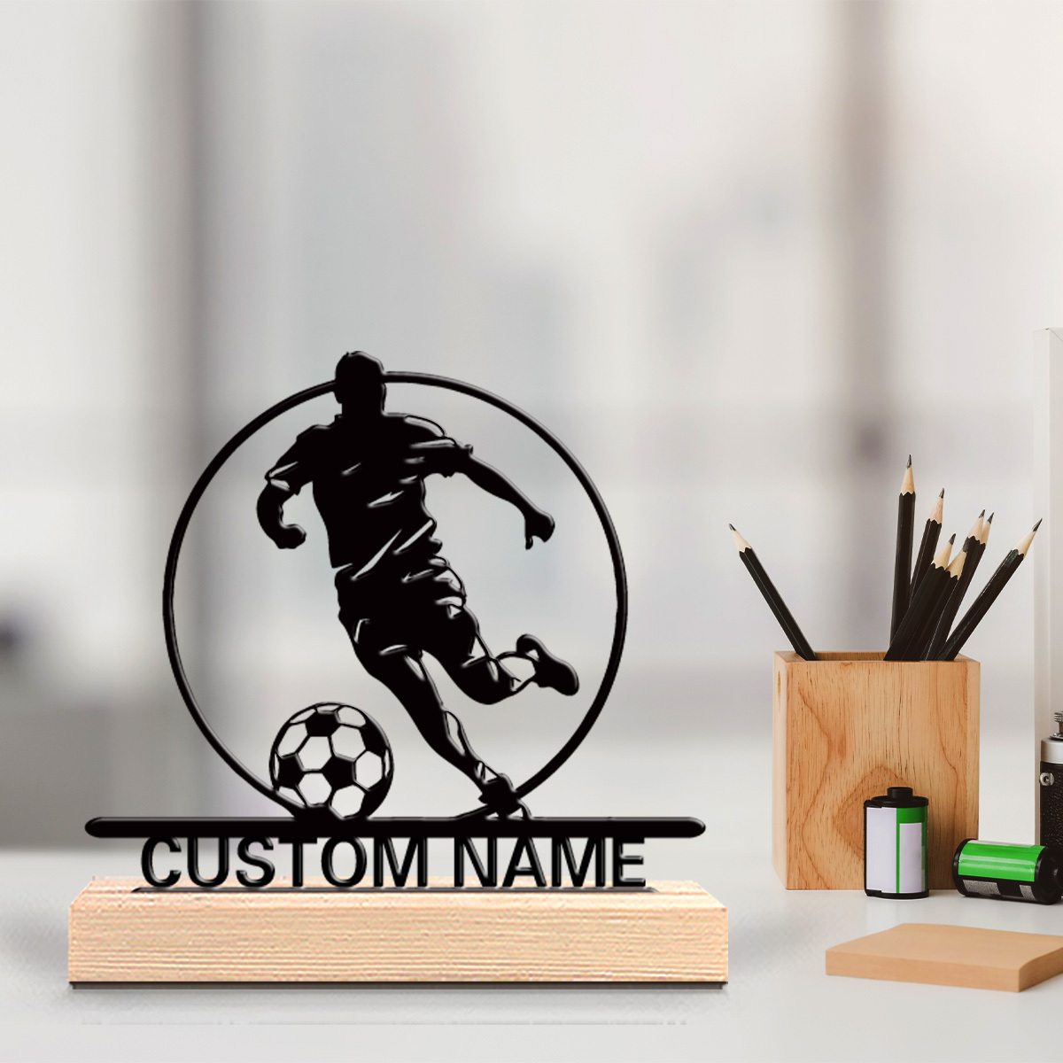 Custom Soccer Player Metal Sta - Home Decor Happy review and price